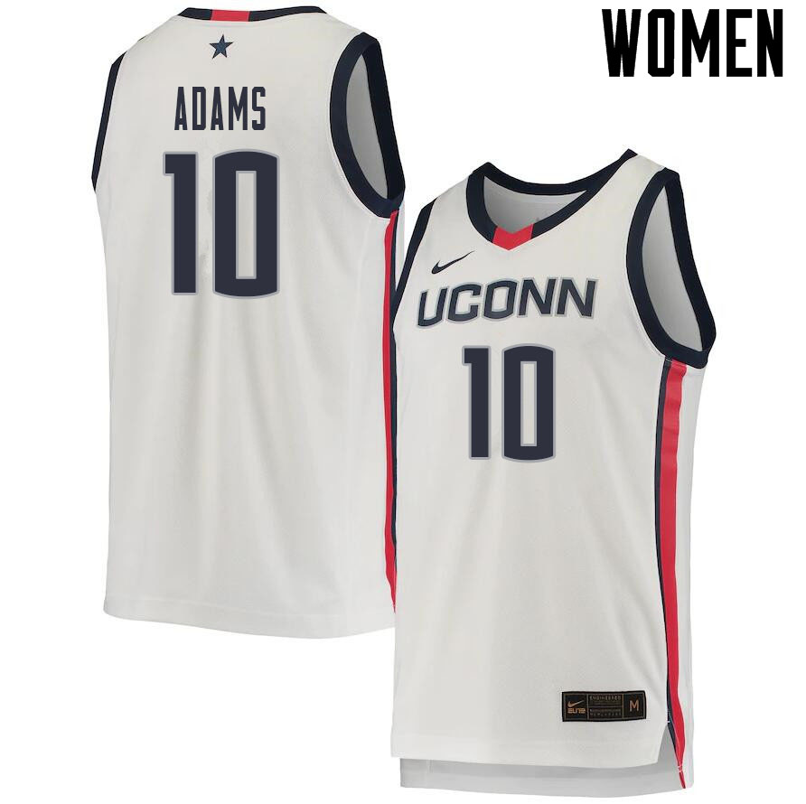 2021 Women #10 Brendan Adams Uconn Huskies College Basketball Jerseys Sale-White